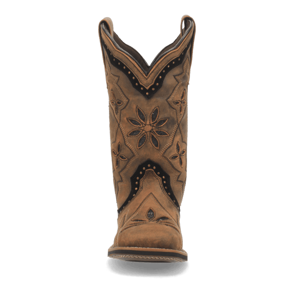 Laredo Women's - 11" Stockman Bouquet Leather Western Boot - Square Toe