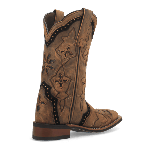 Laredo Women's - 11" Stockman Bouquet Leather Western Boot - Square Toe