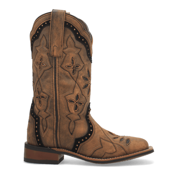 Laredo Women's - 11" Stockman Bouquet Leather Western Boot - Square Toe