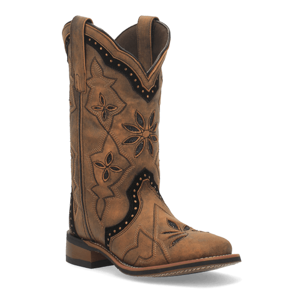 Laredo Women's - 11" Stockman Bouquet Leather Western Boot - Square Toe