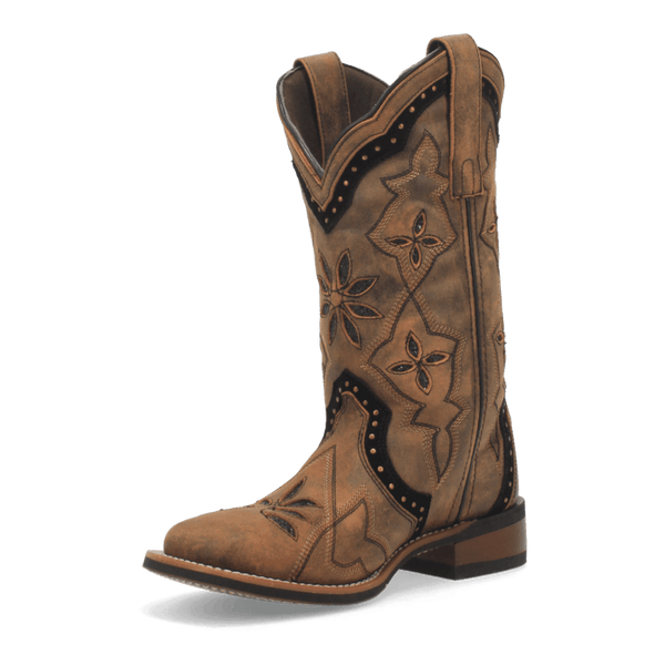 Laredo Women's - 11" Stockman Bouquet Leather Western Boot - Square Toe