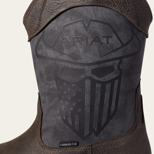 Ariat Men's - 11" WorkHog XT Incognito Skull Flag Work Boot - Carbon Toe MENS WESTERNSQ TSAFETYARIAT INTERNATIONAL, INC.