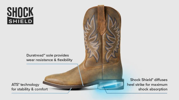 Ariat Men's - 12" Hybrid Ranchwork Leather Western Boot - Square Toe MENS WESTERN SQUARETOEARIAT INTERNATIONAL, INC.