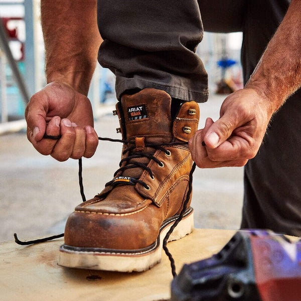Ariat Men's - 6" Rebar Wedge Waterproof Work Boot - Comp Moc Toe MENS LACEWATRPROOFSAFETY TOEARIAT INTERNATIOINAL INC