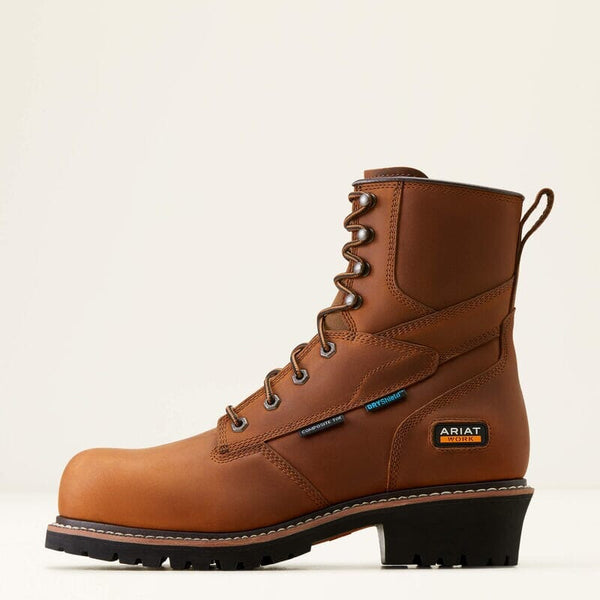 Ariat Men's - 8" Logger Shock Shield Waterproof Work Boot - Comp Toe MENS LACEWATRPROOFSAFETY TOEARIAT INTERNATIOINAL INC