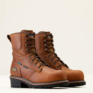Ariat Men's - 8" Logger Shock Shield Waterproof Work Boot - Comp Toe MENS LACEWATRPROOFSAFETY TOEARIAT INTERNATIOINAL INC