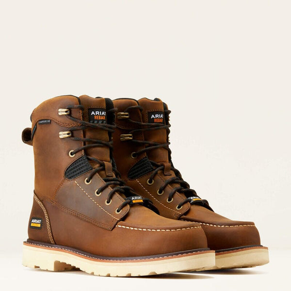 Ariat Men's - 8" Rebar Lift Waterproof Work Boot - Composite Toe MENS LACEWATRPROOFSAFETY TOEARIAT INTERNATIOINAL INC