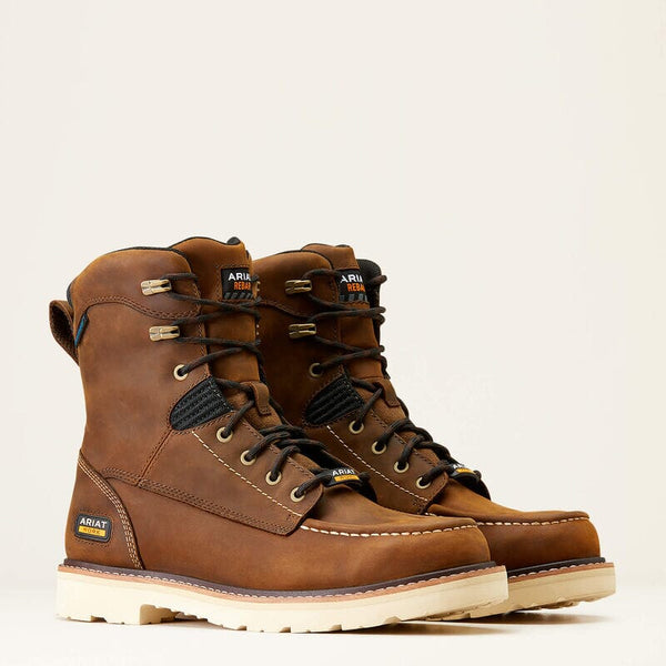 Ariat Men's - 8" Rebar Lift Waterproof Work Boot - Soft Moc Toe MENS LACEWATERPRF NON - SAFETYARIAT INTERNATIOINAL INC