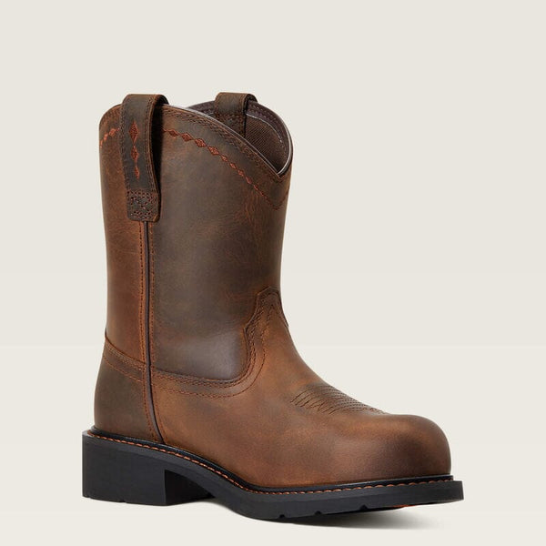 Ariat Women's - 10" Fatbaby Leather Pull - On Work Boot - Steel Toe WOMENS BOOTSAFETY TOEARIAT INTERNATIOINAL INC