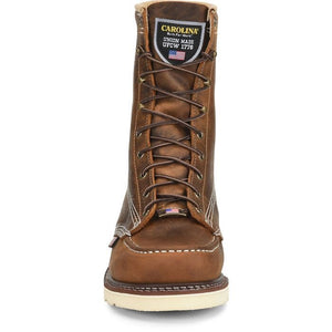 Carolina Men's - 8" Amp Wedge USA Work Boot - Soft Moc Toe MENS BOOTLACE WORKNON - SAFETYCAROLINA SHOE COMPANY