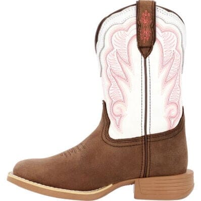 Durango Big Kid's - 8" Lil' Rebel Pro Trail Brown/White Western Boot - Square Toe