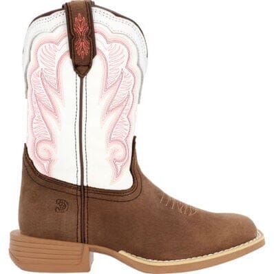 Durango Big Kid's - 8" Lil' Rebel Pro Trail Brown/White Western Boot - Square Toe