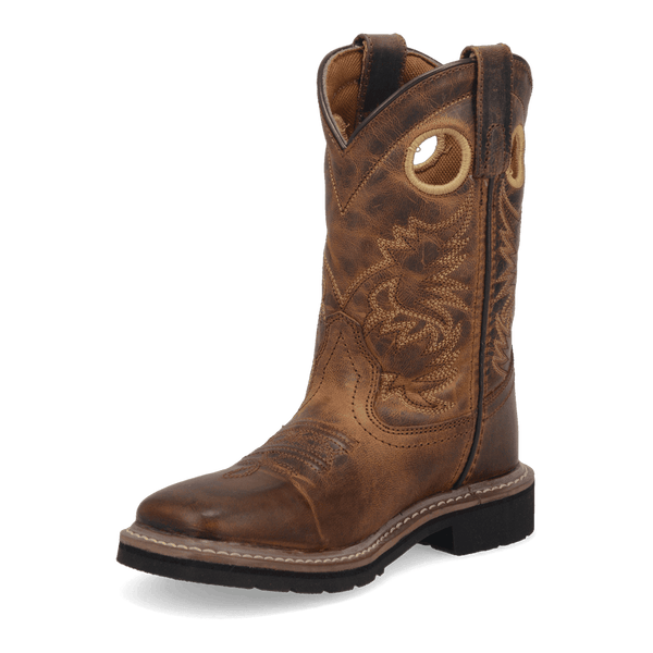 Amarillo Youth Children's - 8" Leather Western Boot - Square Toe