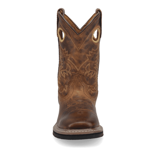 Amarillo Youth Big Kids - 9" Leather Western Boot - Square Toe