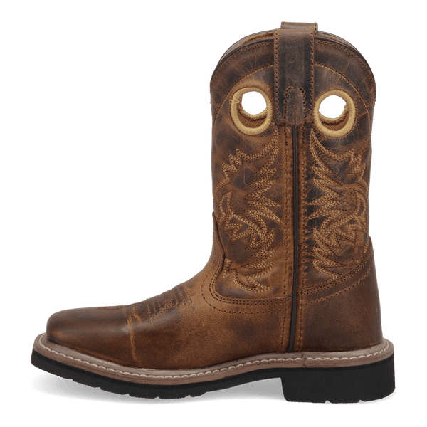 Amarillo Youth Big Kids - 9" Leather Western Boot - Square Toe