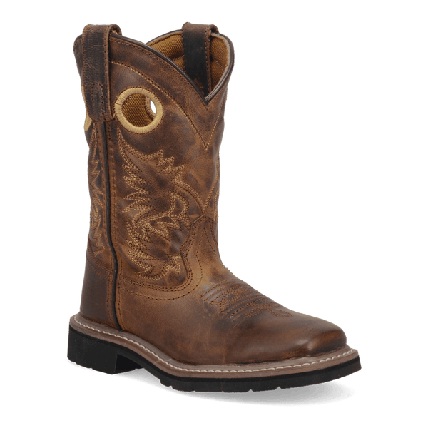 Amarillo Youth Big Kids - 9" Leather Western Boot - Square Toe