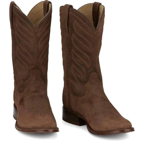 Tony Lama Men's - 12" Amado Suede Taupe Western Boots - Round Toe