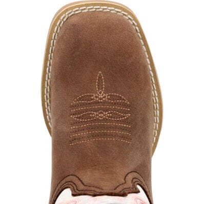 Durango Big Kid's - 8" Lil' Rebel Pro Trail Brown/White Western Boot - Square Toe CHILDRENSBOOTSQ TOEDURANGO BOOT