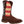 Load image into Gallery viewer, angled view of brown cowboy boot with tan embroidery and square toe
