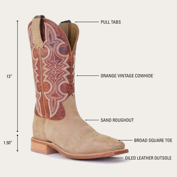 Hyer Men's - 13" Holton Vintage Leather Western Boots - Wide Square Toe MENS WESTERN SQUARETOEHYER INC