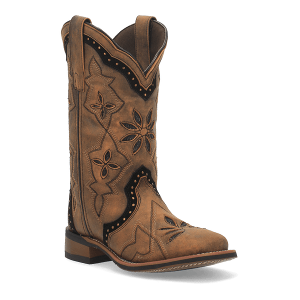 Laredo Women's - 11" Stockman Bouquet Leather Western Boot - Square Toe WOMENS BOOT WESTERNSQUARE TOEDAN POST BOOT COMPANY