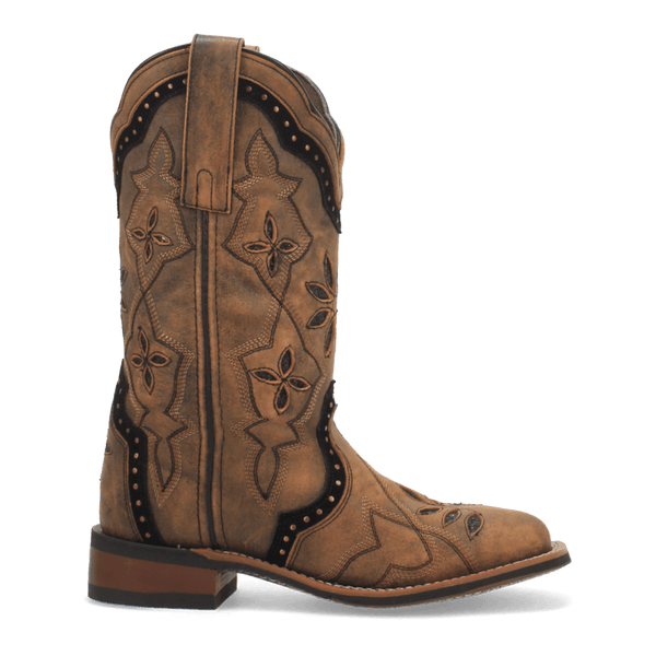 Laredo Women's - 11" Stockman Bouquet Leather Western Boot - Square Toe WOMENS BOOT WESTERNSQUARE TOEDAN POST BOOT COMPANY