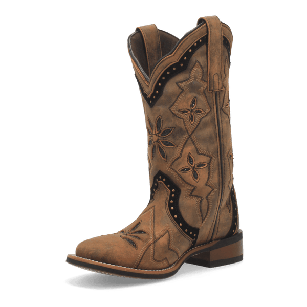 Laredo Women's - 11" Stockman Bouquet Leather Western Boot - Square Toe WOMENS BOOT WESTERNSQUARE TOEDAN POST BOOT COMPANY