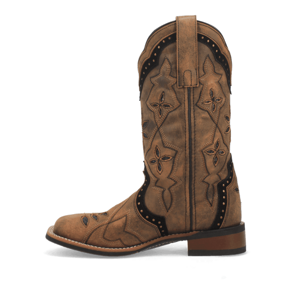 Laredo Women's - 11" Stockman Bouquet Leather Western Boot - Square Toe WOMENS BOOT WESTERNSQUARE TOEDAN POST BOOT COMPANY