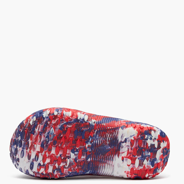 Colorful shoe sole with a pattern on a white background