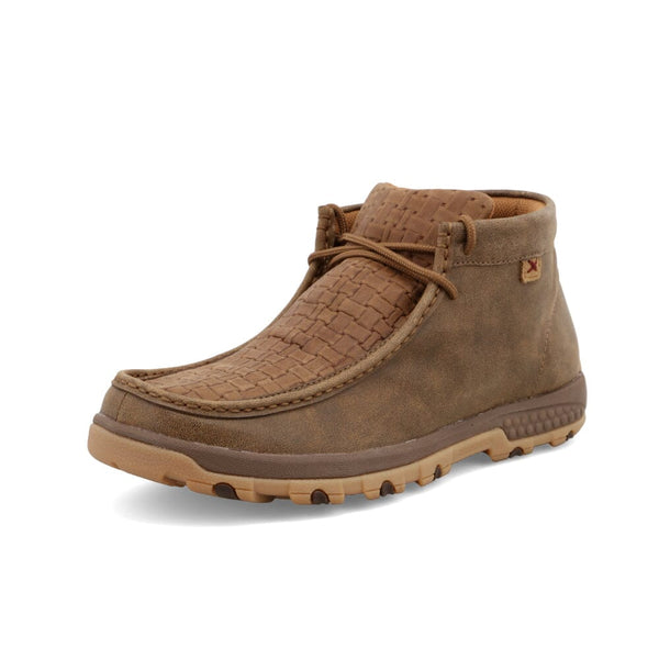 Twisted X Men's - Chukka Leather Driving Moccasin Boots with Woven Top