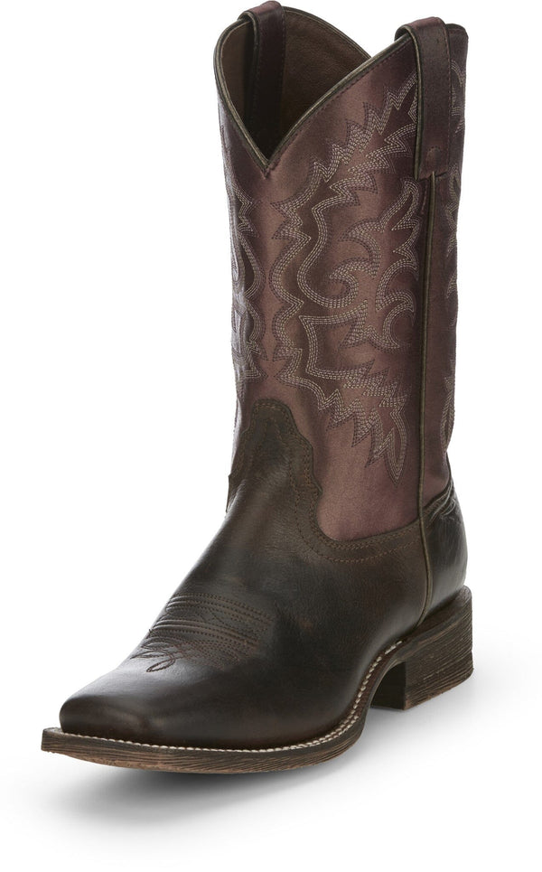 Nocona Women's - 11" Audrey Leather Pull On Western Boot - Square Toe WOMENS BOOT WESTERNSQUARE TOENOCONA BOOT COMPANY