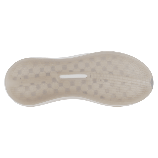 Top view of a shoe sole with a checkered pattern on a white background