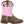 Load image into Gallery viewer, right view of kids cowgirl boot with distressed brown vamp and pink shaft with white and brown stitching
