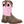 Load image into Gallery viewer, kids cowgirl boot with distressed brown vamp and pink shaft with white and brown stitching
