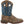 Load image into Gallery viewer, right side view of little kids cowboy boot with distressed brown vamp and slate blue shaft with white and brown stitching
