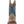 Load image into Gallery viewer, front view of little kids cowboy boot with distressed brown vamp and slate blue shaft with white and brown stitching
