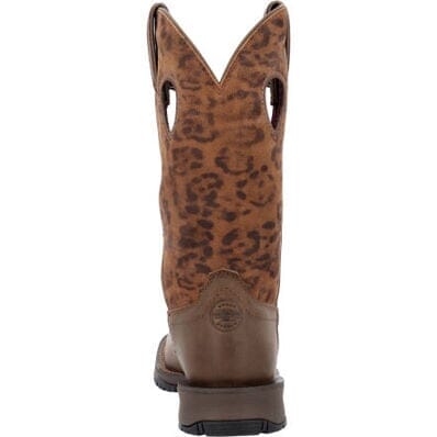 Rocky Women's - 12" Rosemary Leopard Pull - On Western Boot - Square Toe WOMENS BOOT WESTERNSQUARE TOEROCKY SHOES & BOOTS INC