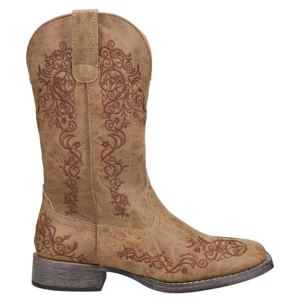 Roper Women's - 11" Riley Scroll Embroidered Western Boot - Square Toe WOMENS BOOT WESTERNSQUARE TOEROPER APPAREL & FOOTWEAR