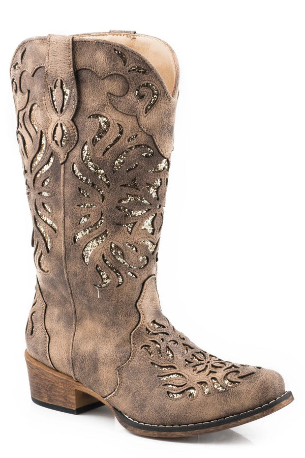 Roper Women's - 13" Riley Glitz Western Boot - Snip Toe