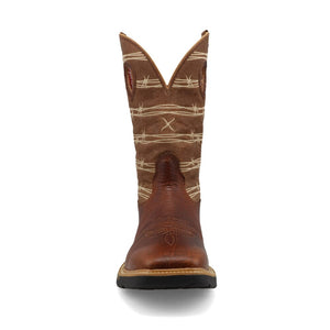 Twisted X Men's - 12" Cellstretch Leather Western Work Boot - Square Toe MENS WESTERN SQUARETOETWISTED X BOOTS