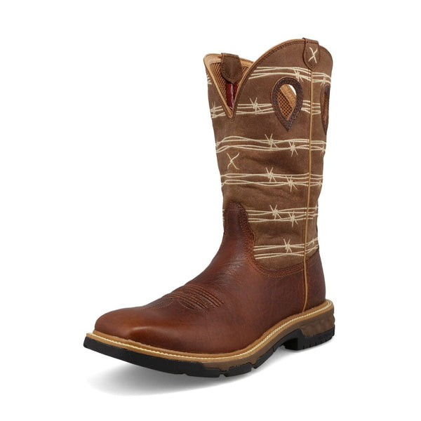 Twisted X Men's - 12" Cellstretch Leather Western Work Boot - Square Toe MENS WESTERN SQUARETOETWISTED X BOOTS