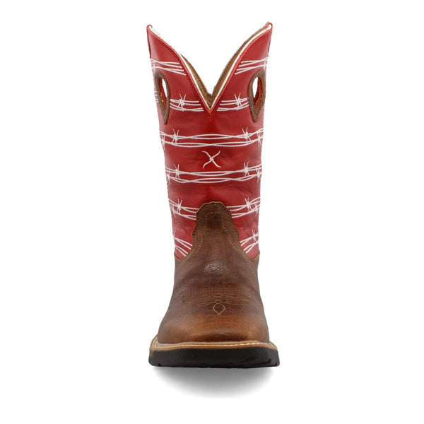 Twisted X Men's - 12" Red Leather Western Work Boot - Square Toe MENS WESTERN SQUARETOETWISTED X BOOTS