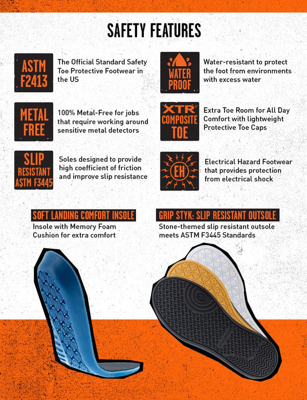 Volcom Men's - 4" Evolve High Top EH Work Shoes - Composite Toe