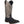 Load image into Gallery viewer, cowboy boot with distressed brown shaft and black vamp. white and black embroidery 
