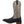 Load image into Gallery viewer, alternate side of cowboy boot with distressed brown shaft and black vamp. white and black embroidery 
