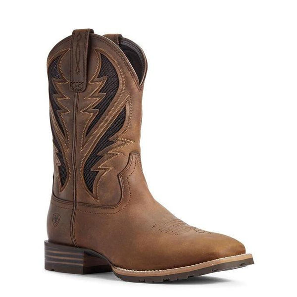 light brown square-toed cowboy boot 