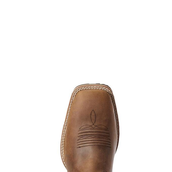square toe on light brown cowboy boot