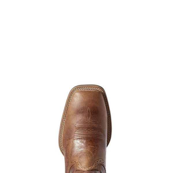 square toe on brown cowboy boot