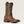 Load image into Gallery viewer, right angled view of dark brown cowboy boot with heavy distressed textured leather
