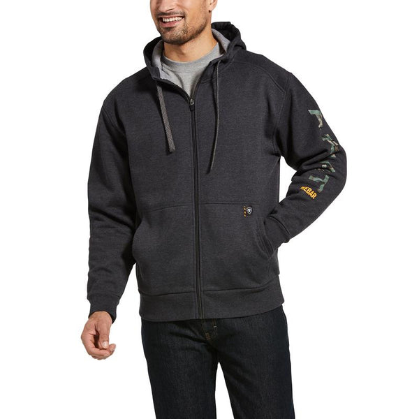 Ariat Men's - Rebar Charcoal Camo Flagg Full Zip Hoodie WORK AP.SWEATSHIRTSZIP FRONTARIAT INTERNATIONAL, INC.